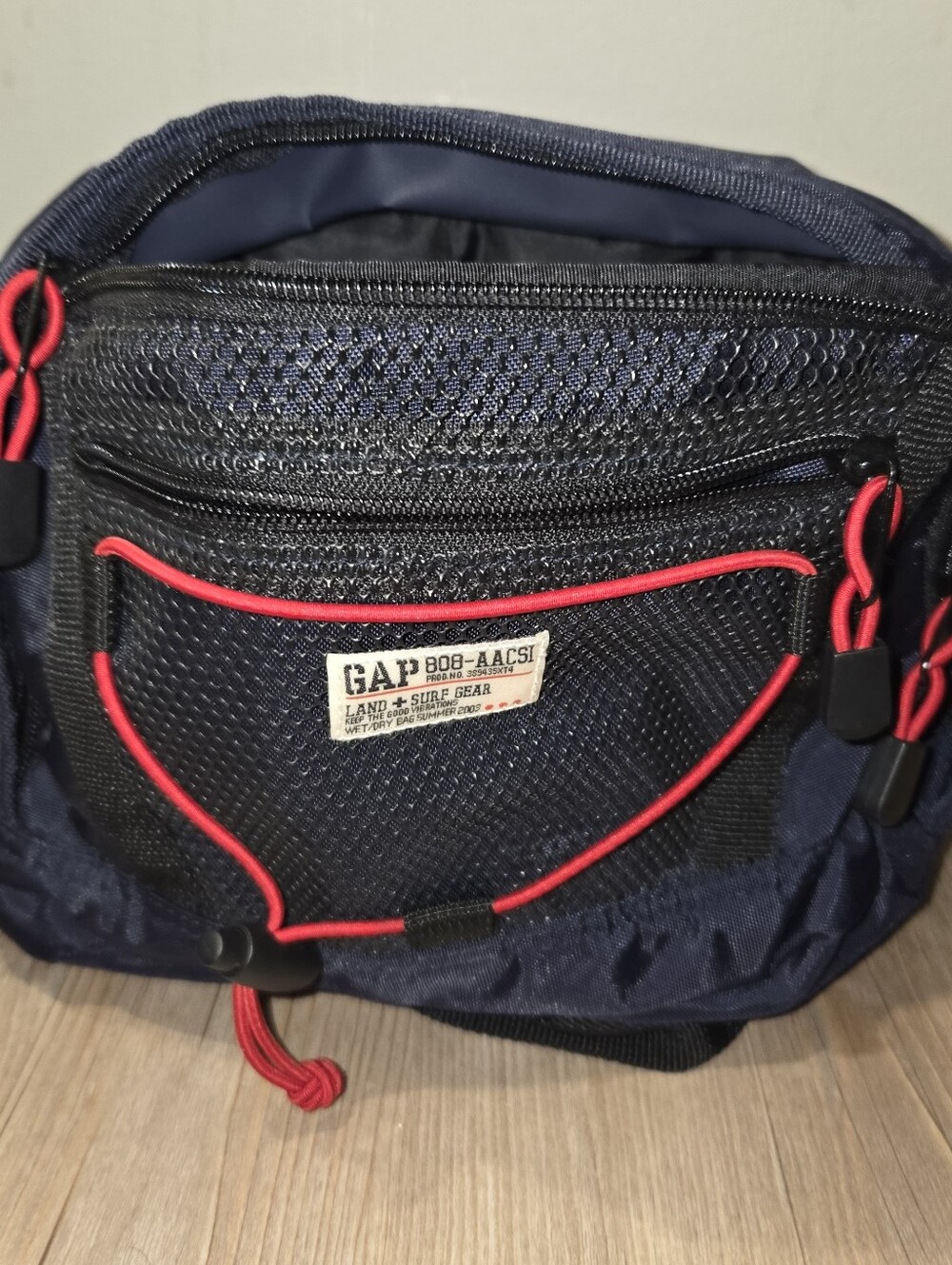 Y2K GAP Land Surf Gear Waist Bag Navy Blue Red  Techwear Fanny Pack Gorpc